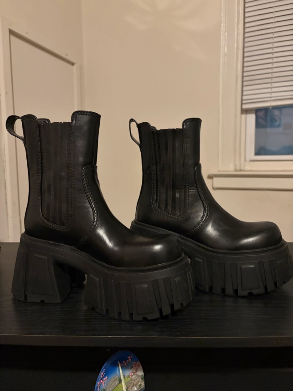 Current Mood Black Platform Chelsea Boots
